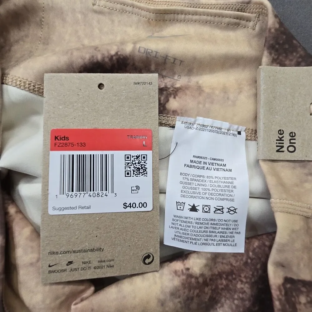 Nike Kids Girls FZ2875 Training Leggings  Size Large